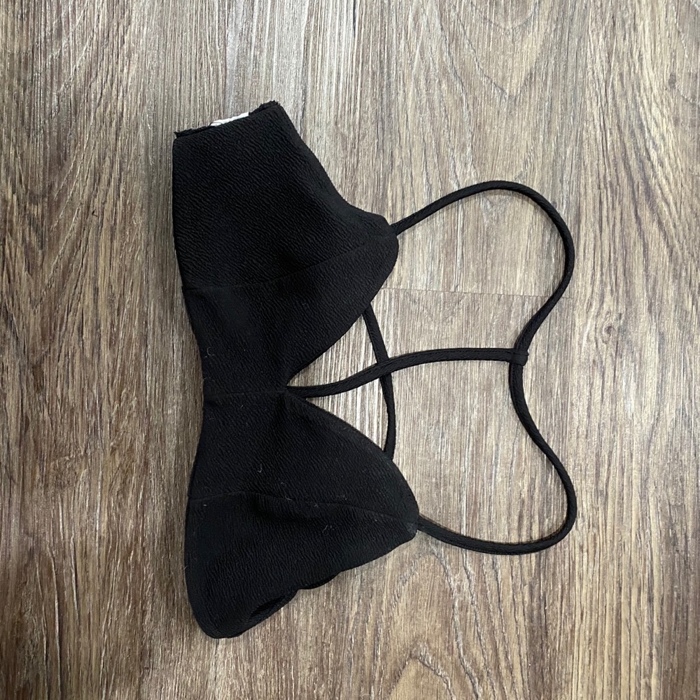 Black bralette back detail